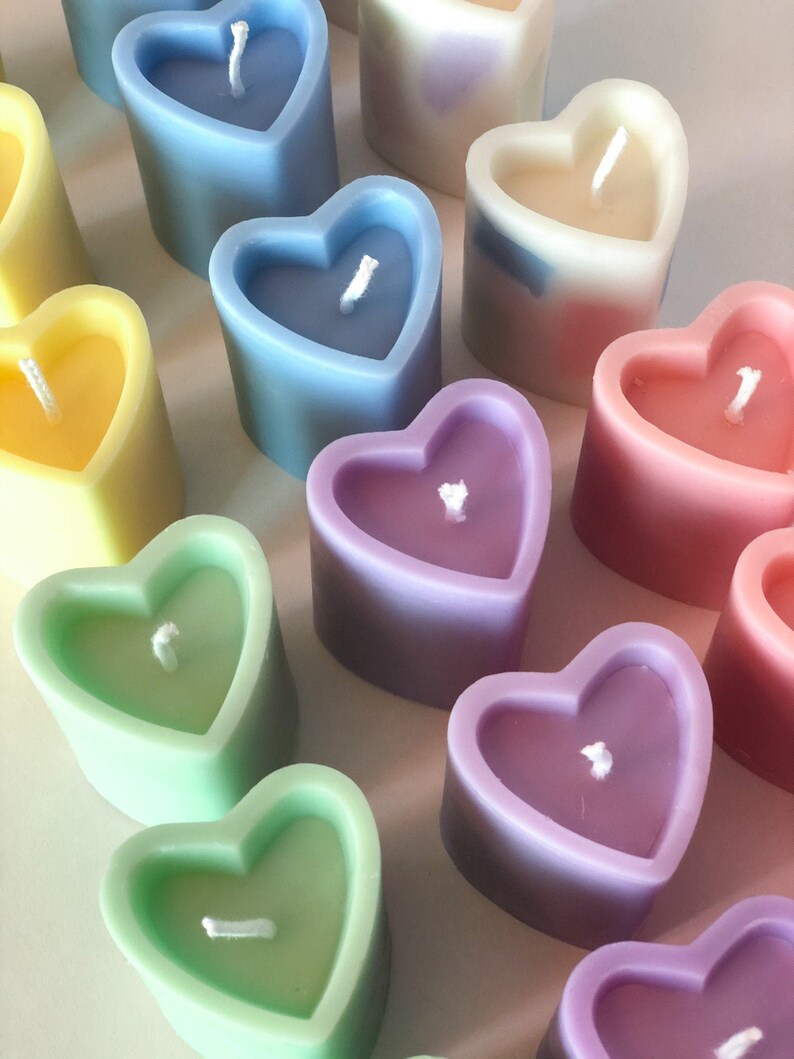 Heart Candle Pillar Candles Home Decor Cute Gifts Etsy