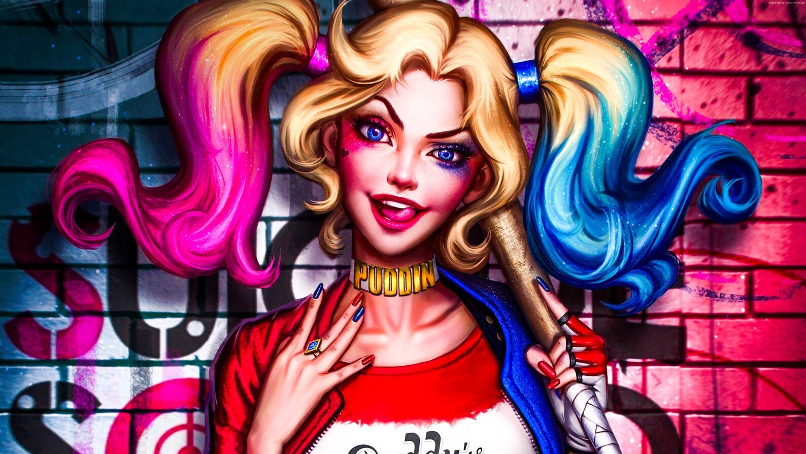 Canvas Harley Quinn Bad Girl DC Pictures Murals High Quality Etsy