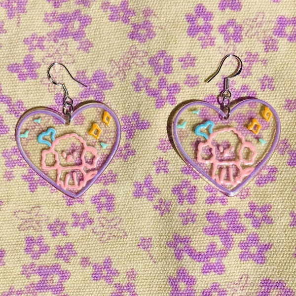 Puppy Heart Earrings / Hypoallergenic Sterling Silver