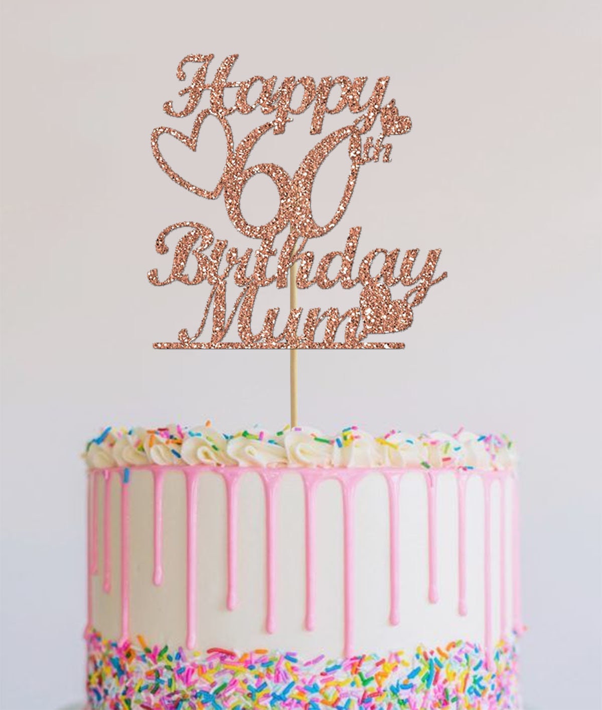 Happy 60th Mum Cake Topper 60th Birthday Cake Topper vrogue.co