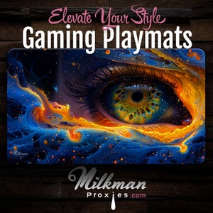 Mtg Playmat - Minds Eye Cosmic Gaze Tcg Playmat - Fantasy Gaming Desk Mat - Colorful Oversized Mouse Pad - Stitched Edge Playmat