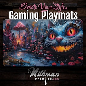 MTG Playmat Cat - Acid Trip Wonderland Cat - Catful Desk Mat - Cat Desk Gaming Mat - Catful Mouse Pad - Mo usepad - mtg MTG
