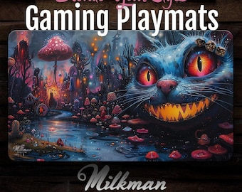 MTG Playmat - Acid Trip Wonderland Cat  - Gaming Desk Mat for edh commander or Computer Mouse Pad