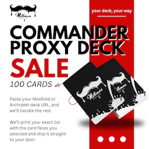 Custom Commander Proxy Deck (100 Cards) – Upload Your Decklist | MTG Proxy Cards | Personalized EDH Deck Printing