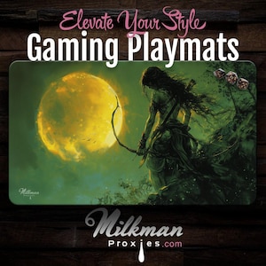 Moonlight Elf Mtg Playmat Game Deskmat, TCG Tabletop Accessory For Game Mat, OCG, Dnd Deskmat