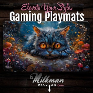 MTG Playmat Cat - Acid Trip Kitty - Cat - Catful Desk Mat - Cat Desk Gaming Mat - Catful Mouse Pad - Mo usepad
