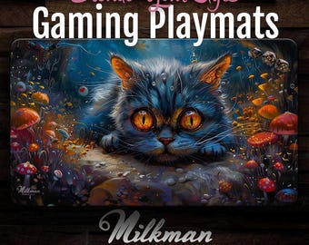 Acid Trip Kitty MTG Playmat: Cat Gaming Desk Mat