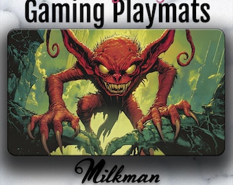 MTG Playmat Goblin Commander Gaming Desk Mat | Horror Fantasy TCG Playmate Stitched Edge | Magic Gathering Card Game