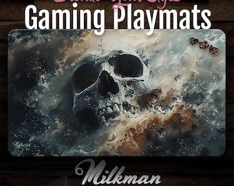 Skull MTG Playmat: Washed Up Potential - Black Stitched Neoprene Gaming Deskmat