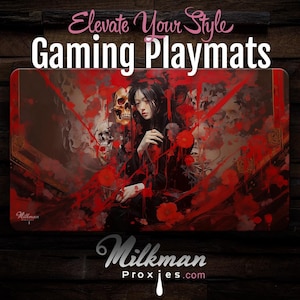 Vampire MTG Playmat - Vampire Playmat Red and Black - Skull Playmat - Japanese MTG Playmat - Gothic Horror Playmat - Vampire Commander Deck