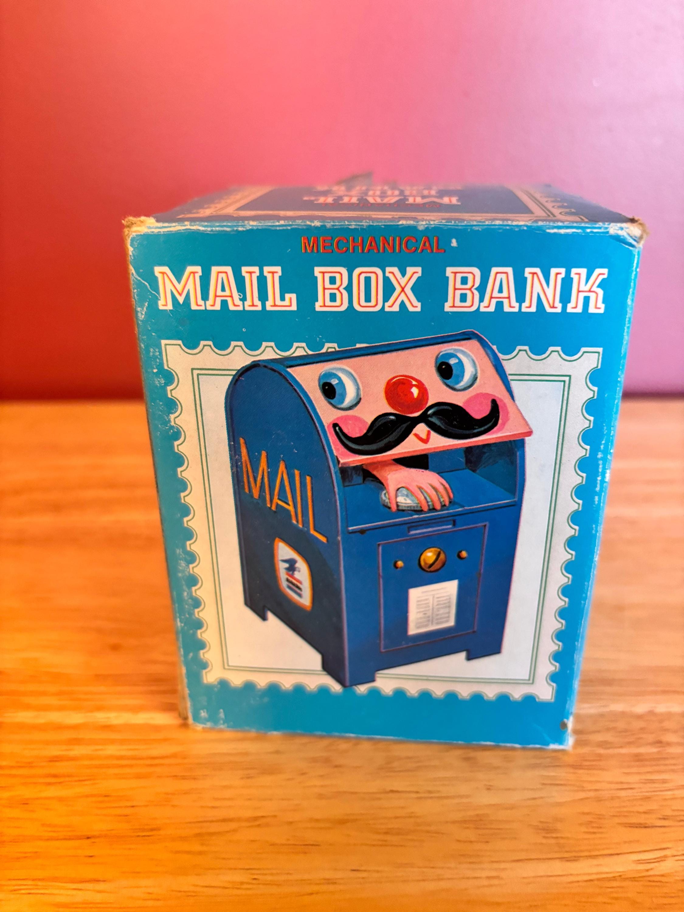 Vintage 1970s Mechanical Mailbox Bank – Hong Kong Wind-up Toy W