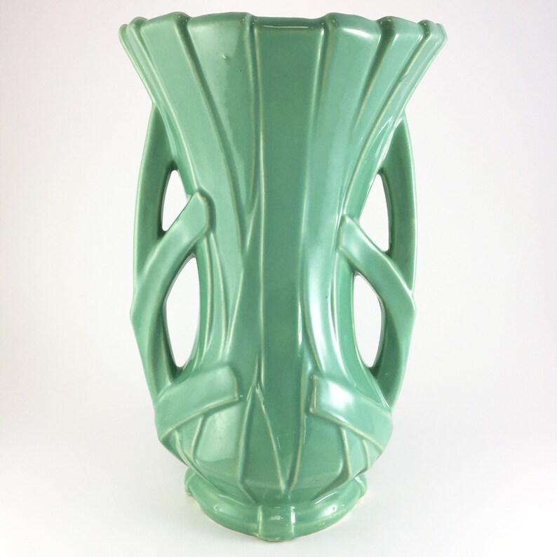 1946 McCoy 12 Strap Vase 46 Etsy