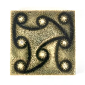1882 - 1939 Trent Tile Company 4 1/4&quot; x 4 1/4&quot; Abstract Tile