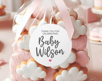 1.5 Inch Round Thank You for Celebrating Stickers – Baby Shower Favor Labels – Party Favor Stickers – Thank You Stickers for Baby Shower Bag