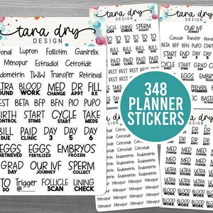 IVF Planner Stickers | Infertilility Gifts | Fertility Journal | IVF Calendar |  Free Shipping