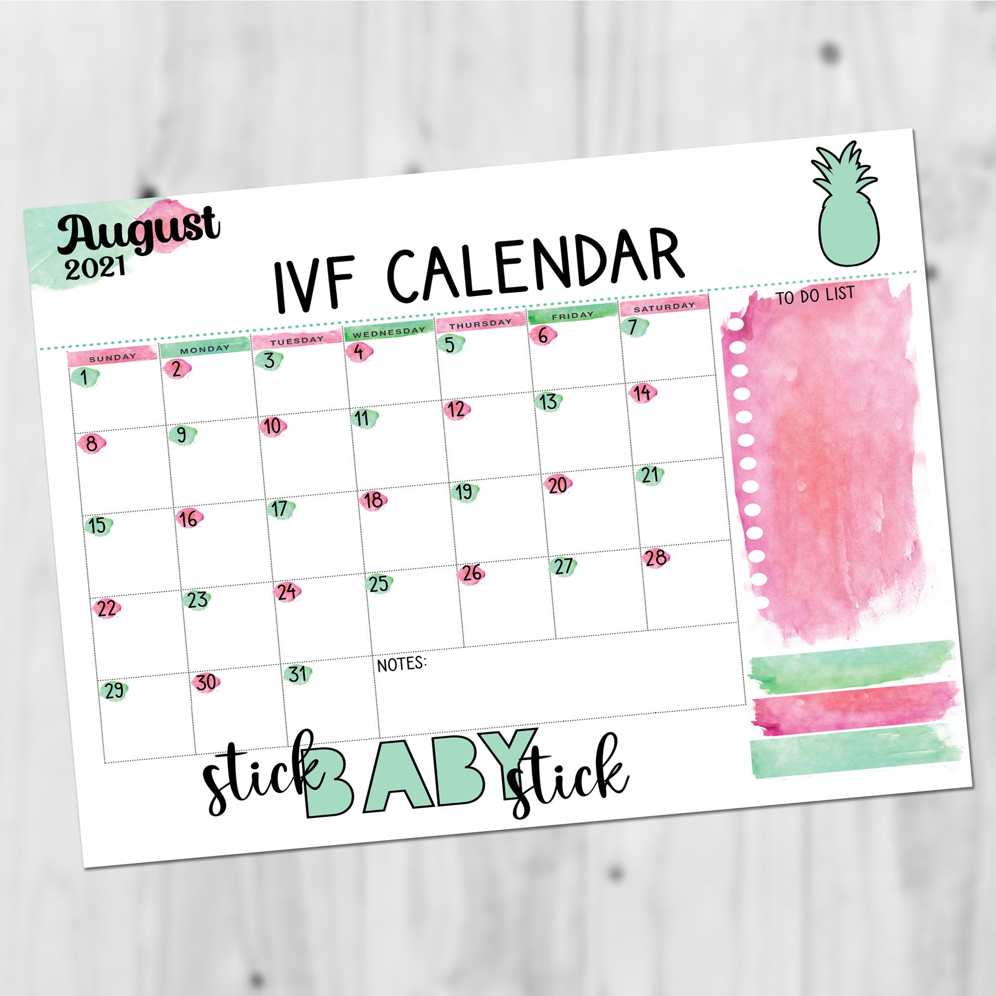 Ivf Calendar Template