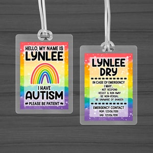 Autism Card | I Am Autistic | Autism Medical ID Tag | Saftey Tag | Autism Emergency Tag | Communication Cards | Free Shipping
