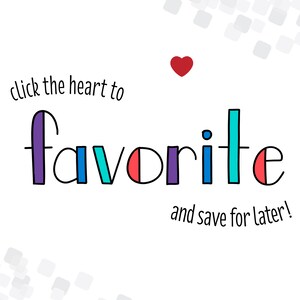 a white background with a red heart and the words favorite and save for later