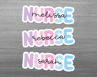 Custom Nurse Name Sticker, Vinyl Nursing Stickers, Nurse Practitioner Gifts, Oncology Nurses Gift