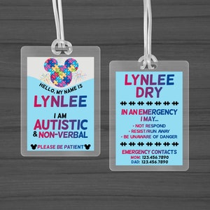 Autism Card | I Am Autistic | Autism Medical ID Tag | Saftey Tag | Autism Emergency Tag | Communication Cards | Free Shipping