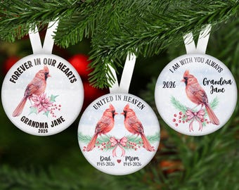 Personalized Cardinal Ornament, Loss of Brother or Loss of Husband Christmas Memorial Gift