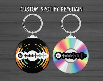 Personalized Spotify Song Code Keychain, 2.25-Inch Glossy Round Disc