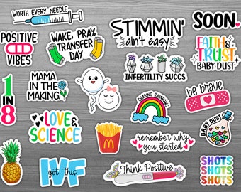 IVF Stickers Gift Pack, Infertility Journey, Fertility Planner Stickers