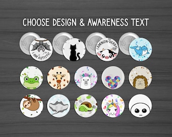 Hidden Disabilities Badge Pins, Autism, ADHD, Chronic Pain, Sensory Overload, OCD, BPD, Non-Verbal, Tourettes, Anxiety, Hard of Hearing