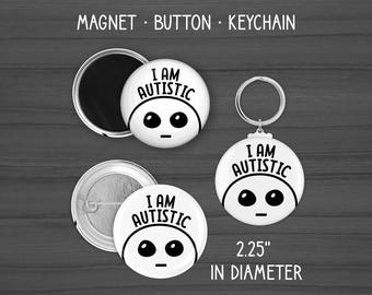 I Am Autistic Yippee TBH Creature Pin Badge | Autism Awareness | Autistic Acceptance | Neurodivergent | Actually Autistic
