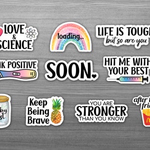 IVF Sticker 10 Gift Pack | Infertility Gifts | Fertility Calendar | Planner | IVF Got This | IUI Gift | Pineapple Decal | Free Shipping