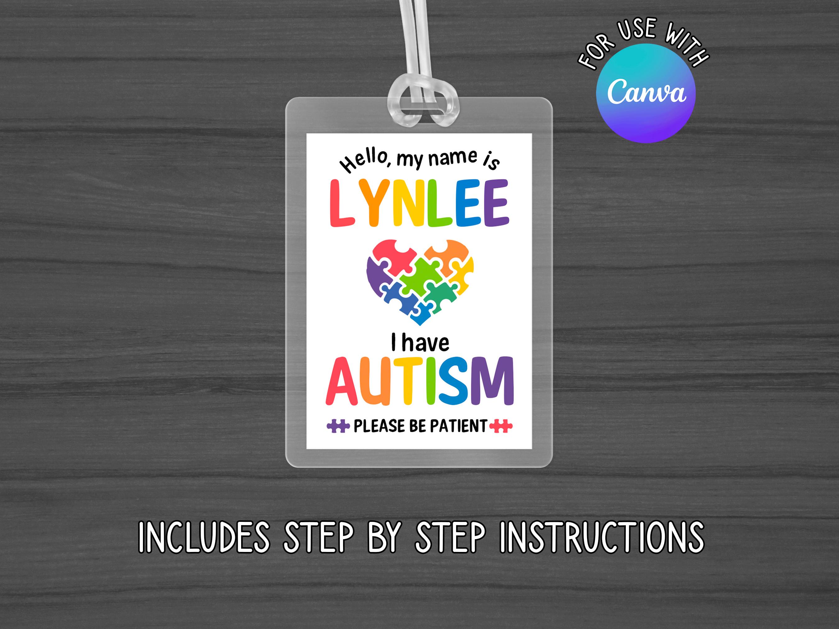 Autism Stroller Tag, Autism Card, Autistic Medical ID, Autism Awareness ...