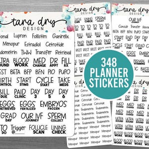 IVF Planner Stickers | Infertilility Gifts | Fertility Journal | IVF Calendar |  Free Shipping