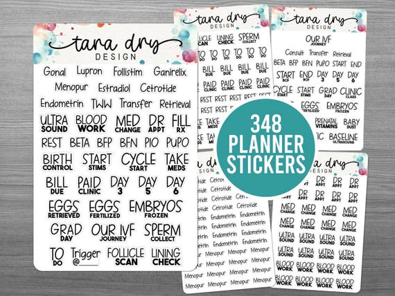 IVF Planner Stickers | Fertility Journey (350 Total)