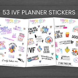 IVF Planner Stickers 3 Pack, Sticker Sheets, IVF Gifts, Sticker Sheets, IVF Gifts, Infertility Gift, Journal Stickers