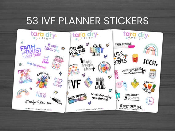 IVF Planner Stickers 3 Pack, Sticker Sheets, IVF Gifts, Sticker Sheets, IVF Gifts, Infertility Gift, Journal Stickers