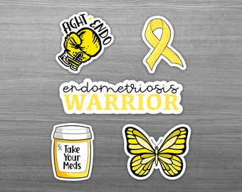 Endometriosis Awareness Sticker Pack | Chronic Illness | Chronic Pain | IVF Gifts | Heating Pad | My Tummy Hurts | Tummy Ache Survivor