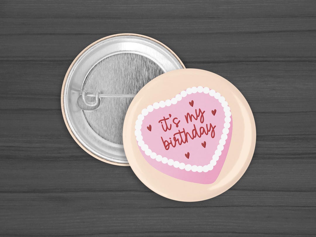 Birthday Button Pins, 2.25 Inch Pinback Buttons, Personalized Picture ...