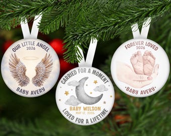 Personalized Baby Loss Christmas Ornament, Custom Miscarriage Memorial Keepsake with Name and Date