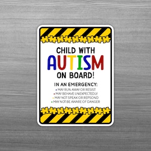 Sticker voiture enfant autiste à bord | Sensibilisation à l'autisme | Maman ayant des besoins spéciaux | Acceptation des autistes | Autiste non verbal | Parent autiste