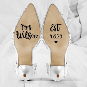 Custom Wedding Shoe Decal | Bride & Groom Sneaker Decals | Personalized Shoe Stickers for Wedding Photos
