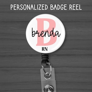 Personalized Badge Reel, Custom Name Retractable Badge Reel, Nurse Gift, ID Holder