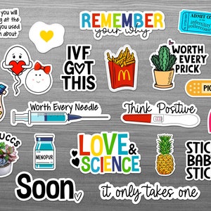 IVF Stickers, Infertility Gift, Fertility Journey Gifts, Planner, Journal (20-Pack)