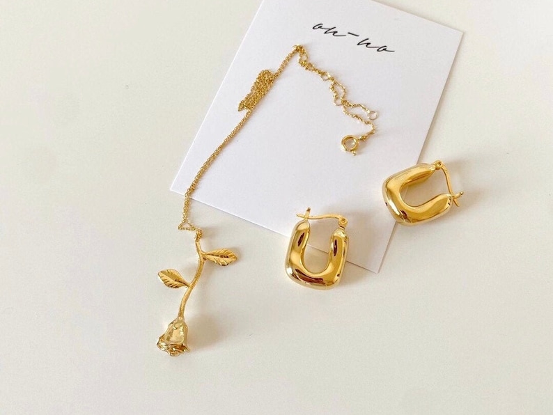 Rose Flower Necklace Designer Necklace 18k Gold Filled Rose Flower Necklace Gold Rose Flower Necklace Rose Charm Necklace Rose Necklace
