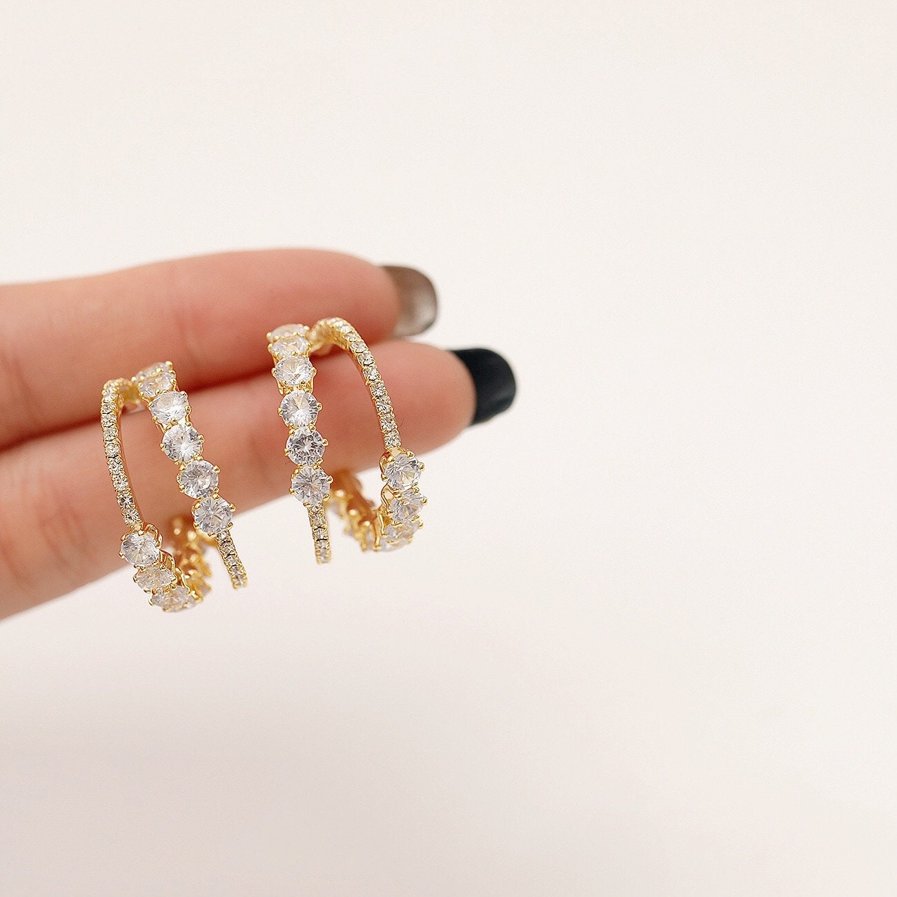 18Kt Gold Plated Cz Infinity Hoop Earring main image 0