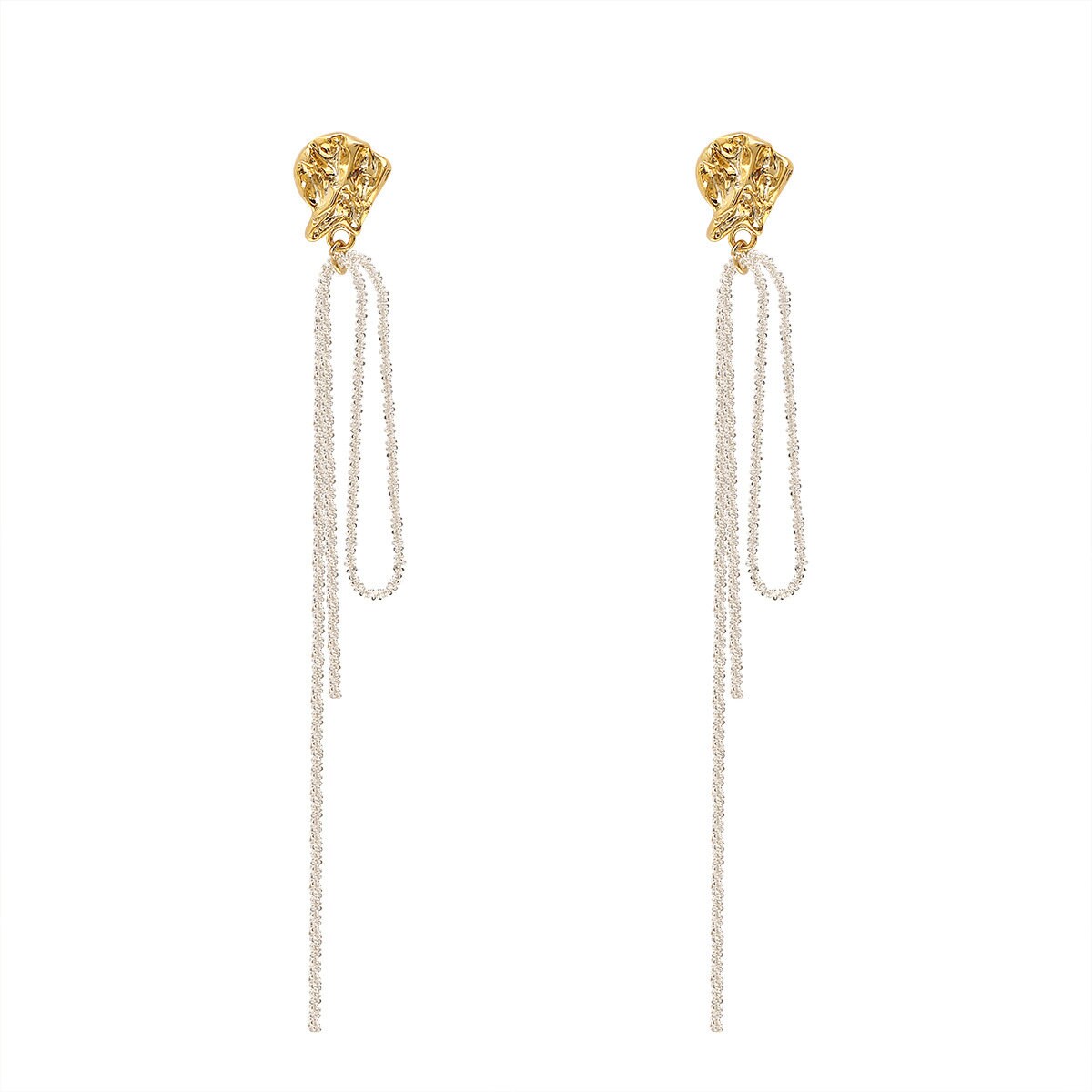 Long Chain Earrings 18K Gold Plated Chain Tassel Earrings Etsy