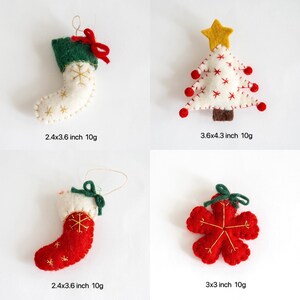 Décorations De Noël En Feutre De Laine - Flocons De Neige Et Boules Sapin - 4 Cm - Pour Sapin, Couronne, Guirlande
