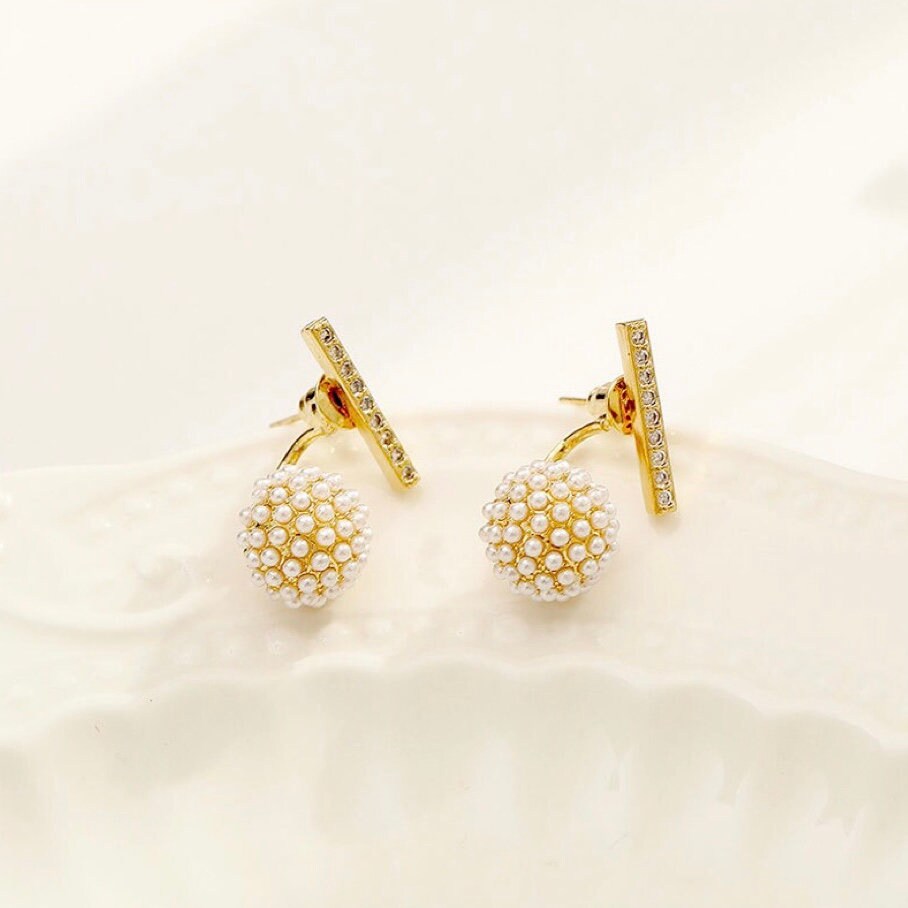 Kodiak Leather Pearl Drop Earrings