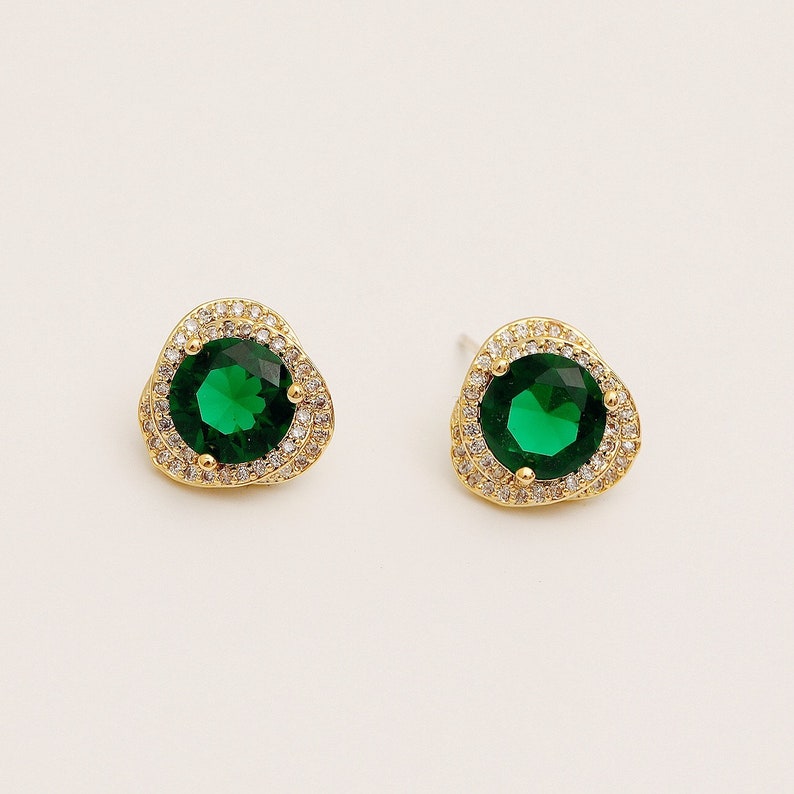 Emerald Earrings Green Bridal Jewelry Vintage Green Teardrop - Etsy