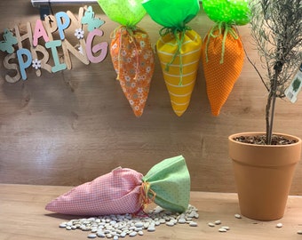 Ostern Geschenk Verpackung Säckchen Möhre Karotte Beutel Einschulung Kindergarten Kindergeburtstag