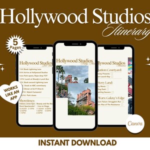Hollywood Studios Itinerary - Disney World Travel Planner PDF | Ride Checklist, Showtimes, Food and Attractions | Digital Download